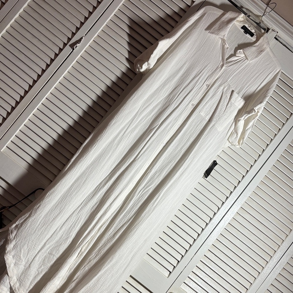 NWT Gauzy Button-Down Maxi Shirt Dress